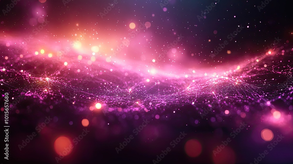 Canvas Prints an abstract network background with purple tones, highlighting the digital connectivity and technolo