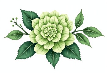 Stylish Hydrangea and Rose Vector Illustration for Natural Plant Lovers, Great for Wedding Decor, Holiday Cards, and Gift Packaging
