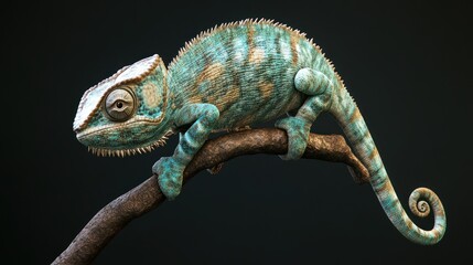 Obraz premium Blue Chameleon on Branch