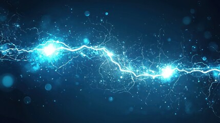 Abstract Blue Lightning Energy