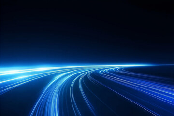Blue luminous simple soft flowing abstract arc background