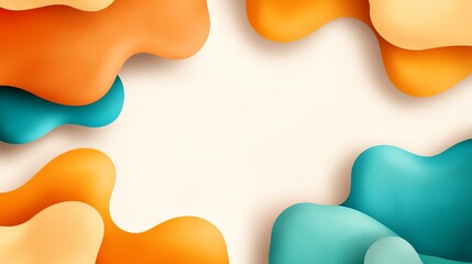 Abstract colorful wave shapes on a light background