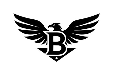 Modern Eagle with 'B' Letter Clean Vector Design