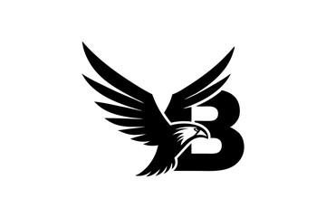 Modern Eagle with 'B' Letter Clean Vector Design