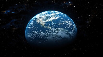 Obraz premium An awe-inspiring AI-generated illustration of our planet, Earth, highlighting the stunning beauty and fragility of its environment.