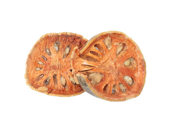 Isolated of dried quince fruit 