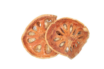 Isolated of dry quince fruit 