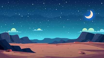 Night Sky over a Desert Landscape