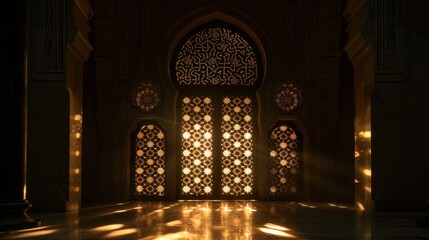 Sunlight Streaming Through Intricate  Arches