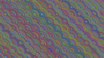 Top view of colorful rainbow line that is imitating ocean wave (3D Rendering)