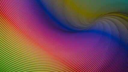 Beautiful rainbow swirl line (3D Rendering)