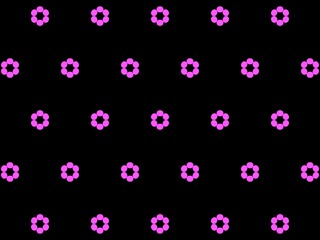 Simple and elegant geometric pattern featuring pink circles arranged in a circular shape on a black background