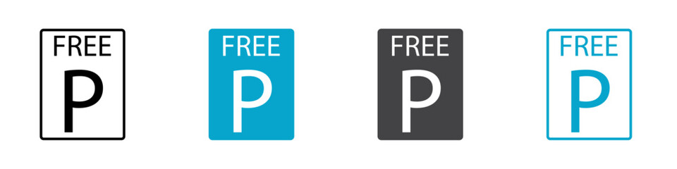 free parking icon set illustration logo