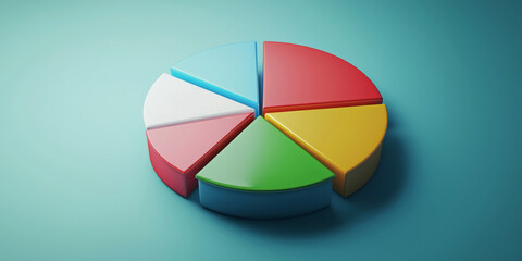 Obraz premium A colorful pie chart with different sections representing various types of business ventures, generative AI