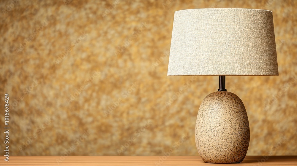 Poster a stylish table lamp featuring a textured base and shade, perfect for enhancing any elegant decor.