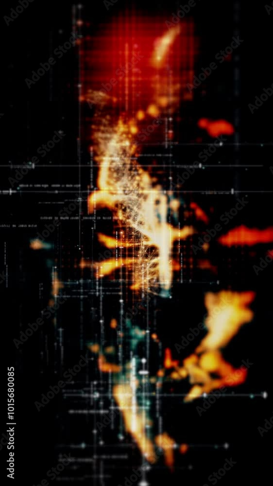 Poster futuristic metaverse, hi-tech digital data telemetry with encrypted numbers, display dynamic backgro