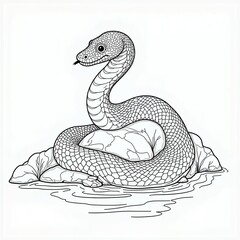 Naklejka premium Snake Coloring Page