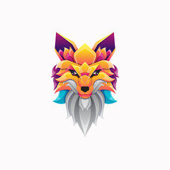 Obraz premium Colorful Fox Gradient Logo Template using modern style vector view