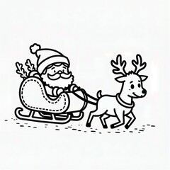 Santa Sleigh Coloring Page