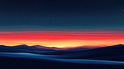 Fototapeta premium Abstract Vector Image of Horizon with Light Streaks 