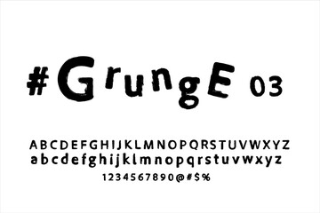 Grunge alphabet, dirty textured vector font Typography distress grunge brush paint 