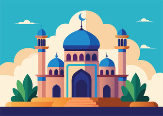 Fototapeta premium Beautiful mosque vector design illustration