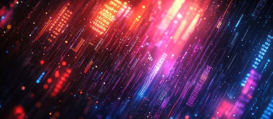 Obraz premium Abstract digital background with red and blue lights.