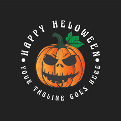 pumpkin heloween logo image vector