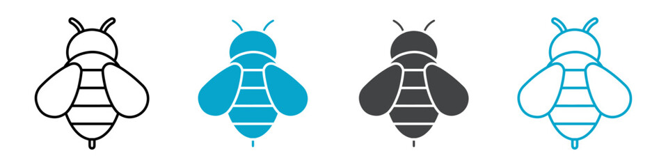 honey bee icon isolated on white background