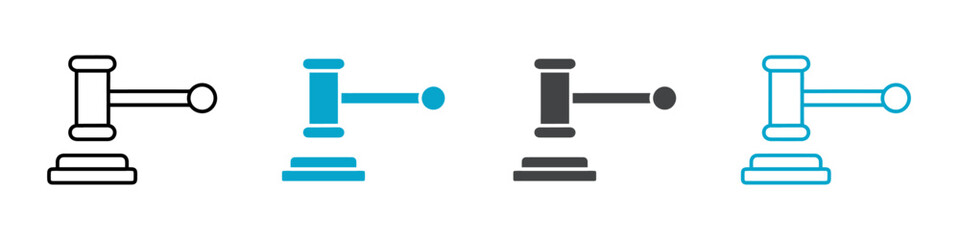 judge hammer icon isolated on white background