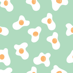 Fried eggs seamless pattern design