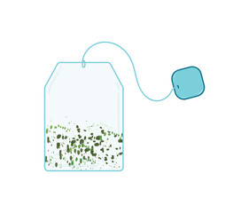 Dried rectangular paper green tea bag