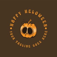 pumpkin heloween logo image vector