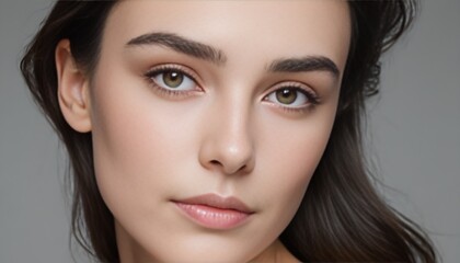 Fototapeta premium A Study in Flawless Skin, Natural Makeup, and Elegant Contours