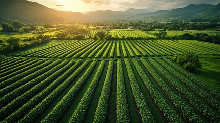 Aerial view of greenhouses covering agricultural land, showcasing advanced farming techniques used to maximize production.