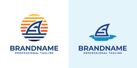 Letter S Shark Fin Logo, for any business related to shark and fin