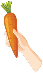 Hand Holding a Fresh Carrot