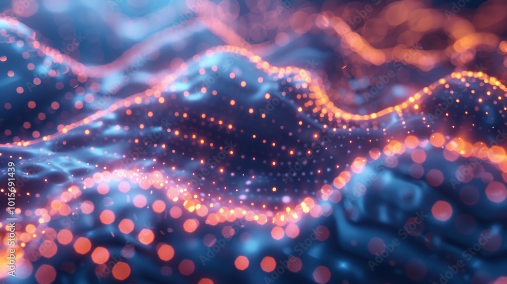 Poster modern nanotechnology background with nano-pores and nano-scale imaging technologies
