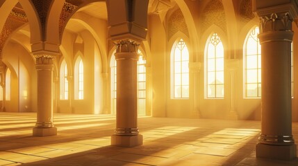 Sunlit Mosque Interior