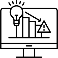 Analysis Icon. Business SWOT Prediction Pictogram Graphic Illustration. Isolated Simple Line Icon For Infographic, App and Web Button.