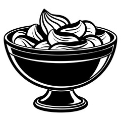 Banana pudding silhouette vector