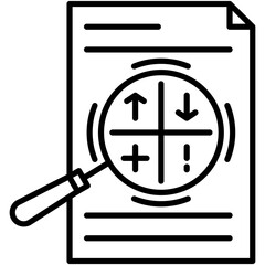 Analysis Icon. Business SWOT Prediction Pictogram Graphic Illustration. Isolated Simple Line Icon For Infographic, App and Web Button.