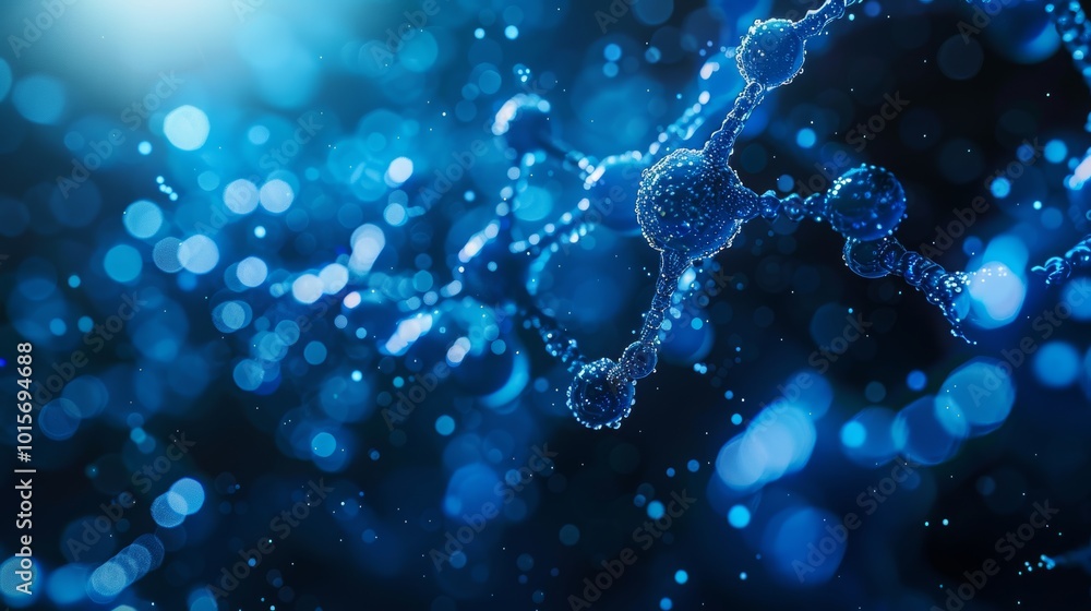 Aufkleber abstract nanotechnology background with nano-particles and molecular structures