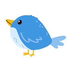 Blue bird cartoon illustration