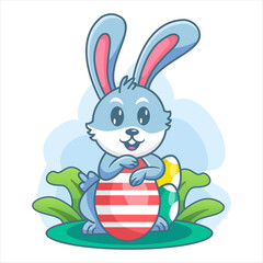 Happy Easter Illustration using modern style vector view