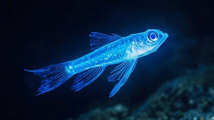 Fototapeta premium Glowing Lanternfish in Bioluminescent Display