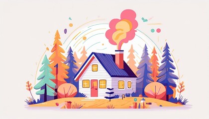 Cozy cabin in the woods