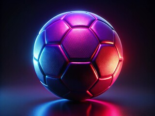 Fototapeta premium soccer ball or football with neon lights effects