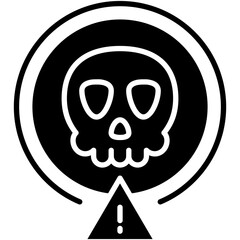 Threat Icon. Risk Caution Alert Pictogram Graphic Illustration. Isolated Simple Solid Icon For Infographic, App and Web Button.