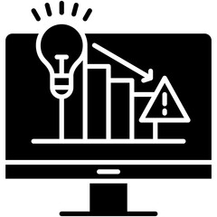 Analysis Icon. Business SWOT Prediction Pictogram Graphic Illustration. Isolated Simple Solid Icon For Infographic, App and Web Button.